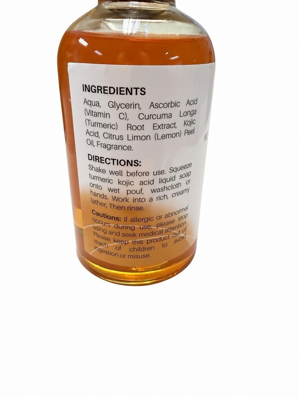 Turmeric Kojic Acid Liquid Soap Vitamin C Lemon Face Body Wash 8.82 oz